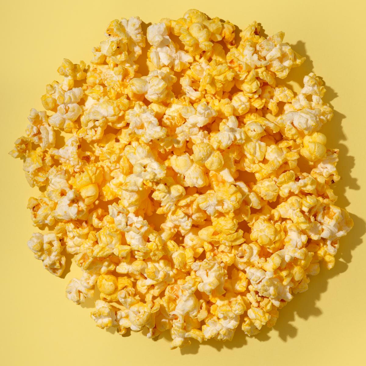 A pile of popped Movie Theater Butter popcorn
